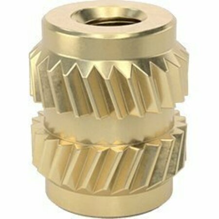 BSC PREFERRED Brass Heat-Set Inserts for Plastic M1 x 0.25 mm Thread Size 2.5 mm Installed Length, 100PK 92120A110